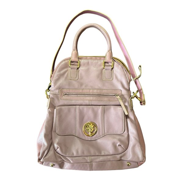 4 Leaf clover Handbags - 4 Leaf Clover Genuine Leather Shoulder Bag Lilac Purple Crossbody Organizer Zip